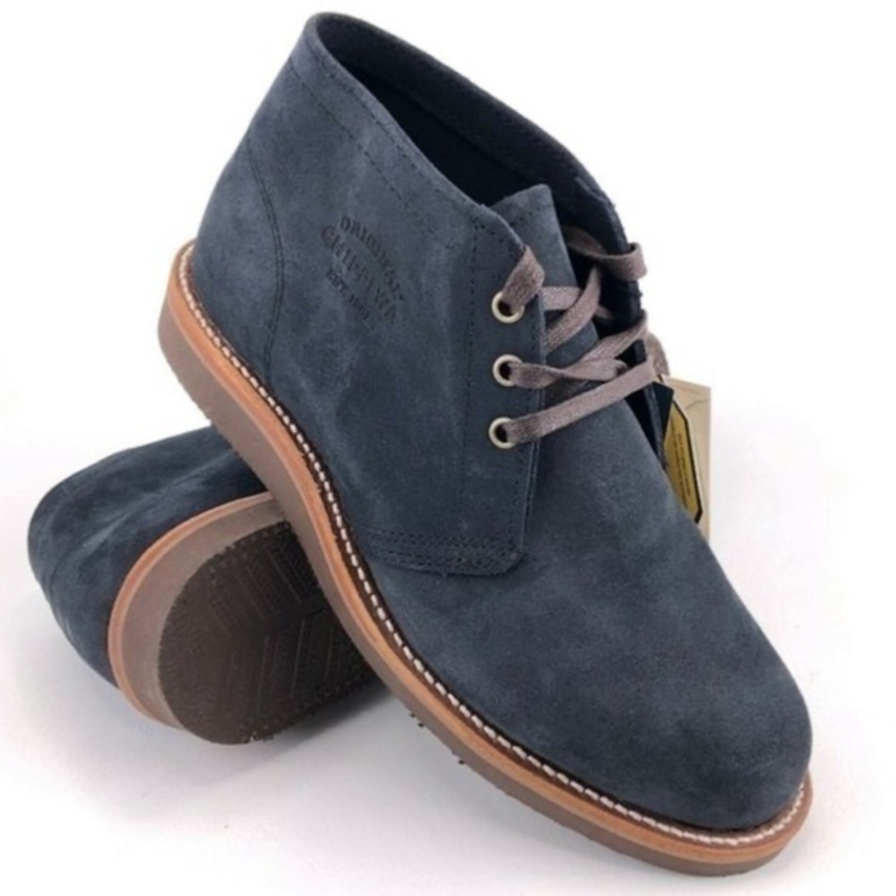 NWT Chippewa Milford 5" Navy Suede Chukka men Boots           Mens Size 7.5 E